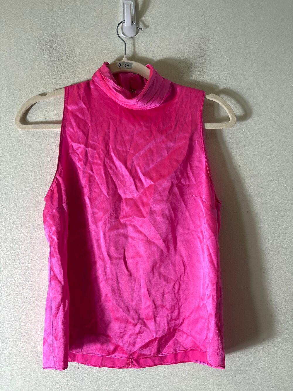 Amanda Uprichard Neon Pink Sleeveless Silk Tank Sz S